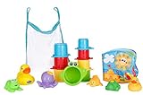 Playgro Badespielzeug-Set, 16-teilig, Ab 6 Monaten, BPA-frei, Badespielzeug Geschenkset, 40115