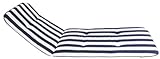 Beo Sonnenliege Auflage Waschbar Capri | Made in EU nach Öko-Tex Standard | Atmungsaktive Auflage Gartenliege mit Gummi-Halteband | UV-beständige Liegestuhl Auflage mit Streifen in Blau-Weiß