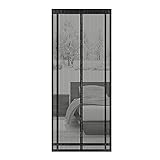 Sekey 90x210cm Magnet Fliegengitter Tür Insektenschutz, Ideal für Schlafzimmertüren, Balkontüren und Terrassentüren. Erfordert kein Bohren und kann in Länge und Breite gekürzt werden, Schwarz