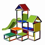move and stic Spielturm Kletterturm Gesa mit Rutsche für Kleinkinder mit Kriechtunnel Mas (7 Farben Multicolor)