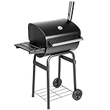 TecTake 3in1 BBQ Holzkohlegrill Barbecue Smoker Räuchertonne Räuchergrill mit Thermometer -Diverse Modelle- (Holzkohlegrill)