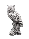 gartendekoparadies.de Massive Steinfigur Eule Uhu Waldohreule Vogel aus Steinguss frostfest