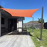 Dripex Sonnensegel Sonnenschutz Set inkl Befestigungsseile Rechteckig Wasserabweisend Polyester Imprägniert 95% UV Schutz Windschutz Wetterschutz 4X5 m für Balkon Garten Terrasse Orange