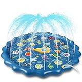 Splash Pad, 170cm Sprinkler Play Matte, Wasserspielzeug Spielmatte Sommer Wasser Spielzeug Sprinklerpool für Kinder, Baby, Haustiere
