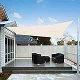AXT SHADE Sonnensegel Wasserabweisend Rechteck 3x4m, Sonnenschutz imprägniert PES Polyester mit UV Schutz für Terrasse, Balkon und Garten- Cremeweiß
