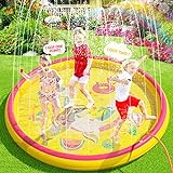Peradix Splash Pad, 170CM Sprinkler Wasser-Spielmatte Splash Play Matte,Outdoor Sommer Garten Wasserspielzeug Baby Pool Pad Spritzen für Baby, Kinder, Haustiere - Aufblasbar