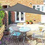 OKAWADACH Sonnensegel Dreieck 2x2x2m, 95% UV Schutz Polyester Sonnensegel Wasserdicht inkl Befestigungsseile Sonnensegel Sonnenschutz für Garten Balkon und Terrasse, Grau