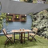 HAIKUS Sonnensegel 4x5 Rechteckig Premium HDPE Grau, Wasserdurchlässig Sonnenschutz Atmungsaktiv Wetterbeständig für Garten Balkon und Terrasse, mit Ösen und Befestigungsseile, Rechteck Graphit 4x5m